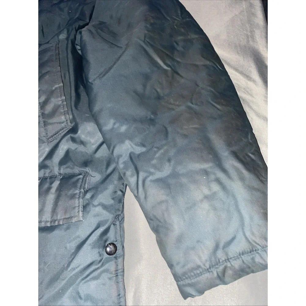 Vtg Retro Funky Bomber Full Zip Jacket Mens Size Large Quilted Pocket Fur Collar